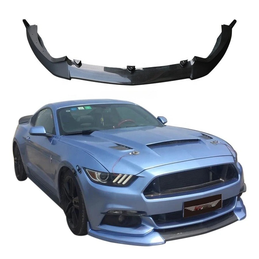 For Mustang Carbon Fiber Front Lip and Chin Splitter Body Kit New Bumper Accessories